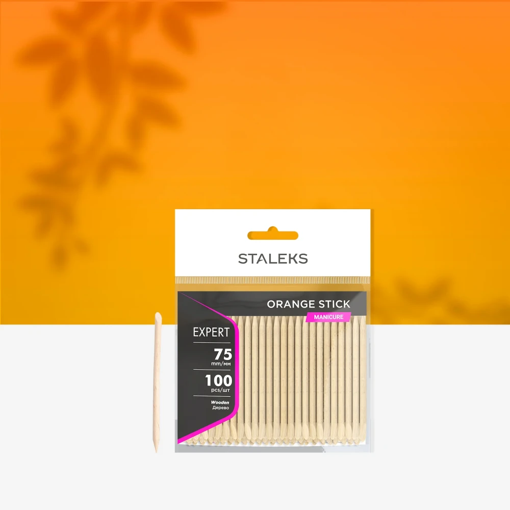 STALEKS EXPERT Дървени портокалови пръчици, 75 мм (100 бр.)
