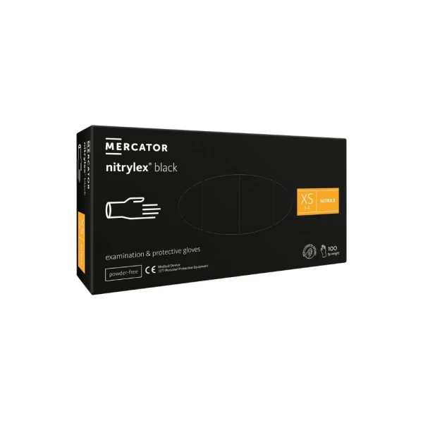 Нитрилни ръкавици MERCATOR NITRYLEX - Черни XS Image 02