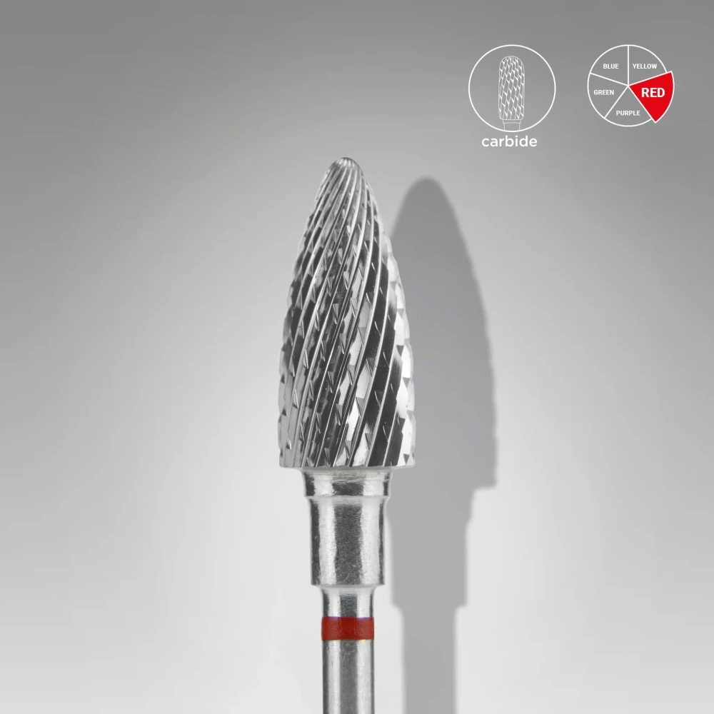Твърдосплавна фреза STALEKS EXPERT Pine Cone (шишарка), червена, 6 × 14 мм Image 03