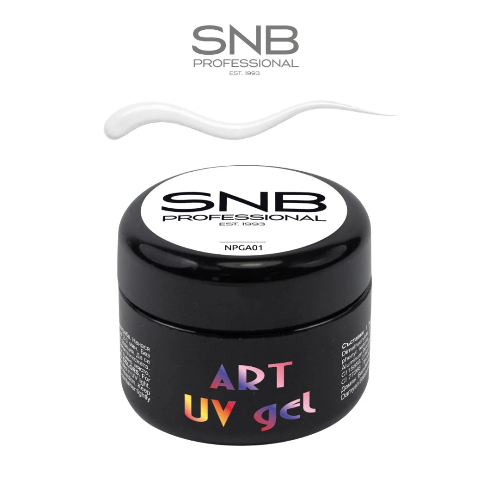 SNB Арт Гел UV – Бял, 5 мл Image 01