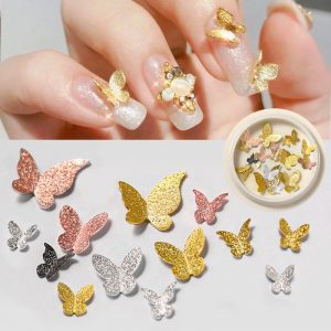 Пеперуди за декорация на маникюр - метални